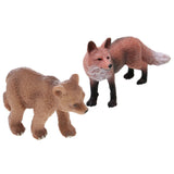 Maxbell Realistic Red Lowrie + Little Brown Bear Wildlife Animal Model Kids Toy