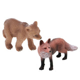 Maxbell Realistic Red Lowrie + Little Brown Bear Wildlife Animal Model Kids Toy