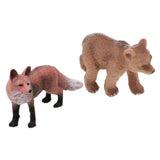 Maxbell Realistic Red Lowrie + Little Brown Bear Wildlife Animal Model Kids Toy