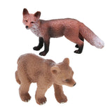 Maxbell Realistic Red Lowrie + Little Brown Bear Wildlife Animal Model Kids Toy