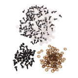 Maxbell 200 Pieces Plastic Safety Eyes for Bear Doll DIY Craft 10mm 12mm Clear