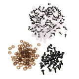 Maxbell 200 Pieces Plastic Safety Eyes for Bear Doll DIY Craft 10mm 12mm Clear