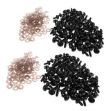 Maxbell 200pcs Black Plastic Safety Eye with Backs for Bear Doll DIY Craft 12mm 15mm