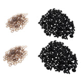 Maxbell 200pcs Black Plastic Safety Eye with Backs for Bear Doll DIY Craft 15mm 20mm