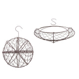 Maxbell 2pcs Retro Iron Moon Shape Succulent Pot Metal Hanging Planter Plant Holder