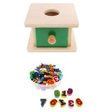 Maxbell Montessori Wooden Matching Stand Box Spherical & String Beads Lacing Game