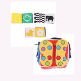 Maxbell Infant Baby Visual Development Cloth Book & Basic Life Skills Cube Set Toy