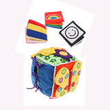 Maxbell Infant Baby Visual Development Cloth Book & Basic Life Skills Cube Set Toy