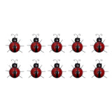 Maxbell 10Pcs Mini Metal Ladybug Fence Hanger Wall Hanging Outdoor Garden Decor Red