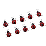 Maxbell 10Pcs Mini Metal Ladybug Fence Hanger Wall Hanging Outdoor Garden Decor Red