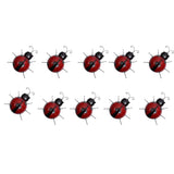 Maxbell 10Pcs Mini Metal Ladybug Fence Hanger Wall Hanging Outdoor Garden Decor Red