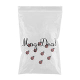 Maxbell 10Pcs Mini Metal Ladybug Fence Hanger Wall Hanging Outdoor Garden Decor Red
