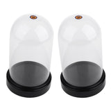 2x Acrylic Dustproof Cover Display Case Round Base for Action Figure 10x16cm