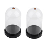 2x Acrylic Dustproof Cover Display Case Round Base for Action Figure 10x16cm