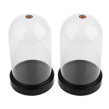 2x Acrylic Dustproof Cover Display Case Round Base for Action Figure 10x16cm