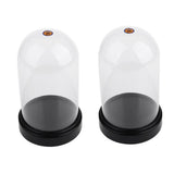 2x Acrylic Dustproof Cover Display Case Round Base for Action Figure 10x16cm