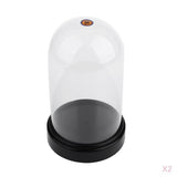 2x Acrylic Dustproof Cover Display Case Round Base for Action Figure 10x16cm