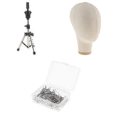Maxbell 21'' Beige Mannequin Head Display Manikin Model Wig Making Tripod T Pins