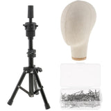 Maxbell 21'' Beige Mannequin Head Display Manikin Model Wig Making Tripod T Pins