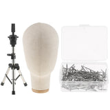 Maxbell 21'' Beige Mannequin Head Display Manikin Model Wig Making Tripod T Pins