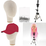 Maxbell 21'' Beige Mannequin Head Display Manikin Model Wig Making Tripod T Pins