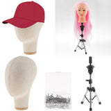 Maxbell 21'' Beige Mannequin Head Display Manikin Model Wig Making Tripod T Pins