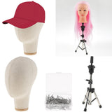 Maxbell 21'' Beige Mannequin Head Display Manikin Model Wig Making Tripod T Pins