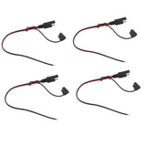 Maxbell 4Pcs SAE Power 12V 300mm 10A 18AWG Extension Cable Plug for Car Solar Panel