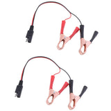 Maxbell 2Pieces 18AWG SAE to Alligator Clips Extension Cable Car Battery Booster