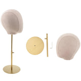 Maxbell 2pcs Suede Cork Mannequin Head Hat Rack Cap Wig Holder Display Stand White