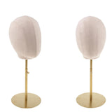 Maxbell 2pcs Suede Cork Mannequin Head Hat Rack Cap Wig Holder Display Stand White