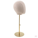 Maxbell 2pcs Suede Cork Mannequin Head Hat Rack Cap Wig Holder Display Stand White