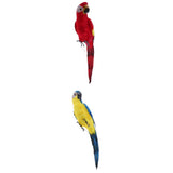 Maxbell Blue & Red Bird Feather Realistic Home Garden Decor Ornament Parrot Bird