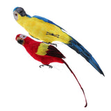 Maxbell Blue & Red Bird Feather Realistic Home Garden Decor Ornament Parrot Bird