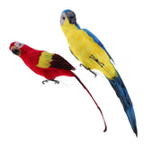 Maxbell Blue & Red Bird Feather Realistic Home Garden Decor Ornament Parrot Bird