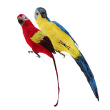 Maxbell Blue & Red Bird Feather Realistic Home Garden Decor Ornament Parrot Bird