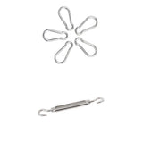 Maxbell 1x Stainless Steel 304 Hook&Hook Turnbuckle M6&5x Pear-shaped Carabiner 7mm