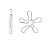 Maxbell 1x Stainless Steel 304 Hook&Hook Turnbuckle M6&5x Pear-shaped Carabiner 7mm
