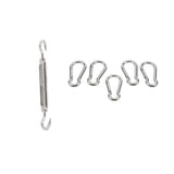 Maxbell 1x Stainless Steel 304 Hook&Hook Turnbuckle M6&5x Pear-shaped Carabiner 7mm