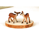 Maxbell 2Pcs Resin Sika Deer Ornament Toy Animal Figurine Plant Pot Dollhouse Decor