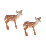 Maxbell 2Pcs Resin Sika Deer Ornament Toy Animal Figurine Plant Pot Dollhouse Decor