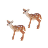 Maxbell 2Pcs Resin Sika Deer Ornament Toy Animal Figurine Plant Pot Dollhouse Decor