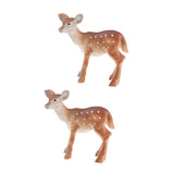 Maxbell 2Pcs Resin Sika Deer Ornament Toy Animal Figurine Plant Pot Dollhouse Decor
