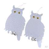 Maxbell 4x Reflective Owl Decoy & Bird Repellent Scarecrow Bird Deterrent with Bells