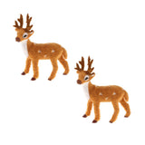 Maxbell 2Pcs Miniature Realistic Deer Figurine Statue Model Home Gift Decorative