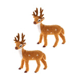Maxbell 2Pcs Miniature Realistic Deer Figurine Statue Model Home Gift Decorative