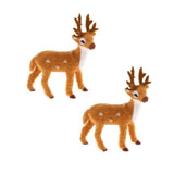 Maxbell 2Pcs Miniature Realistic Deer Figurine Statue Model Home Gift Decorative
