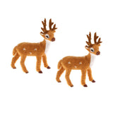 Maxbell 2Pcs Miniature Realistic Deer Figurine Statue Model Home Gift Decorative