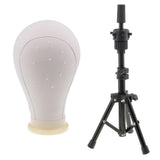 Maxbell 22'' Canvas Mannequin Head for Wigs Hat Making Display Holder Tripod Stand