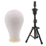Maxbell 22'' Canvas Mannequin Head for Wigs Hat Making Display Holder Tripod Stand
